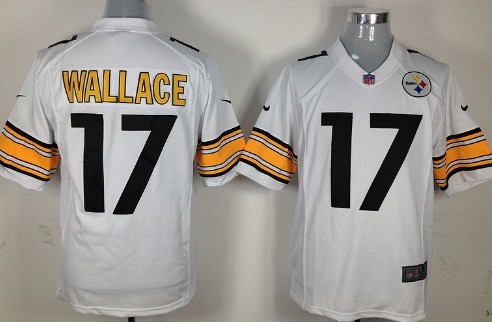 Pittsburgh Steelers 17 Mike Wallace White Game Jersey